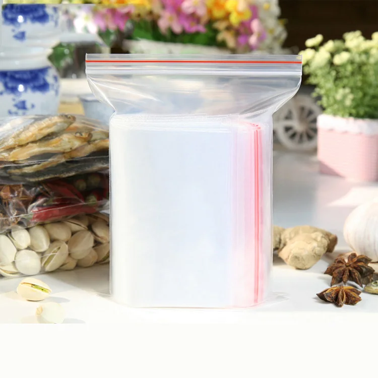

100Pcs Plastic Clear Bag Grip Resealable Self Seal Organizer Bag Reclosable Zip Lock Bags For Food Home Sundries Storage Bag