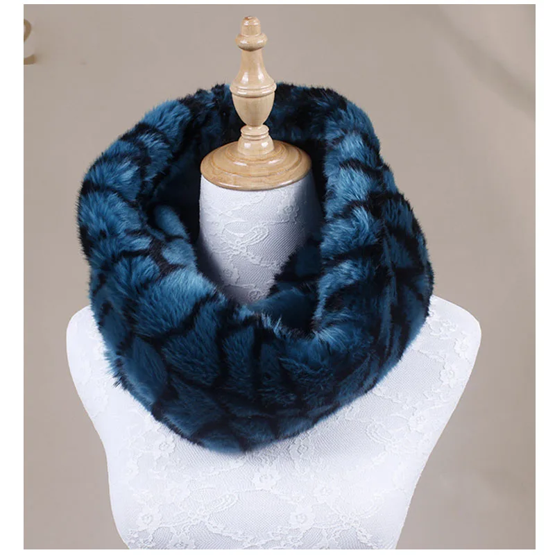 New arrival Faux fox fur scarves multi color fur neckerchief winter