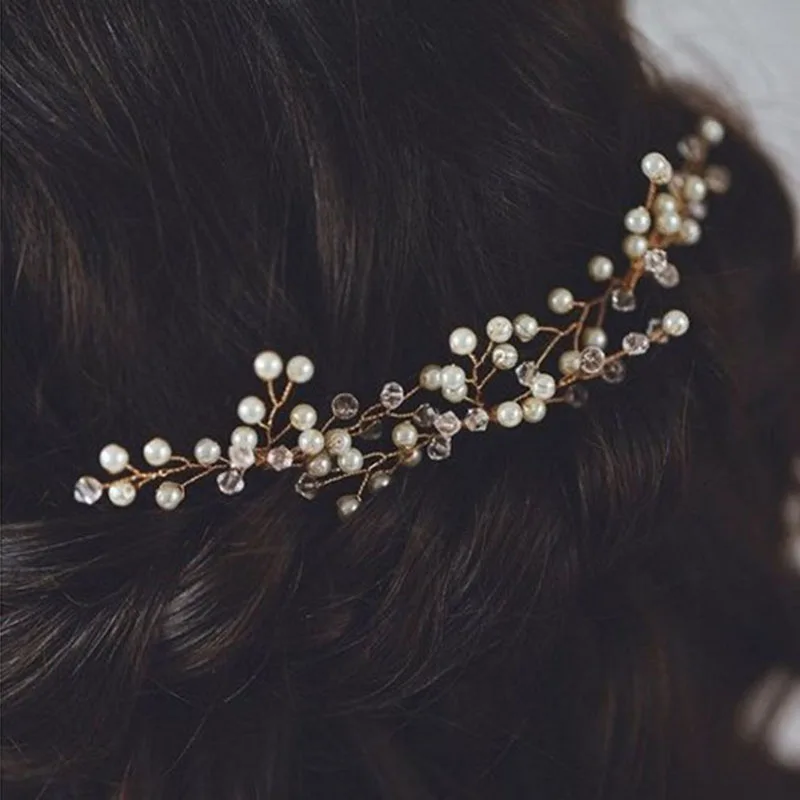 Свадебные заколки для волос со стразами для девочек свадебные жемчужные аксессуары для волос для женщин заколка для волос с кристаллами украшение для волос