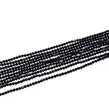 

Natural Stone Bright Quality Black Spine l round Shape Faceted Beads 2mm 15"