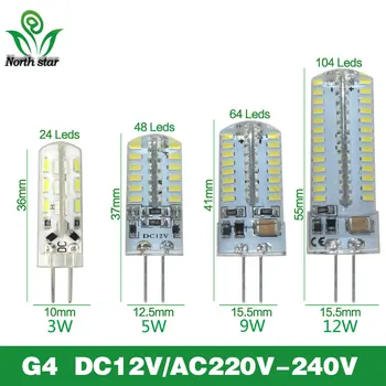 

5PCS/Lot G4 LED Lamp 3W 5W 9W 12W LED Bulb AC220V DC12V SMD 3014 Spotlight Chandelier High Quality Lighting Replce