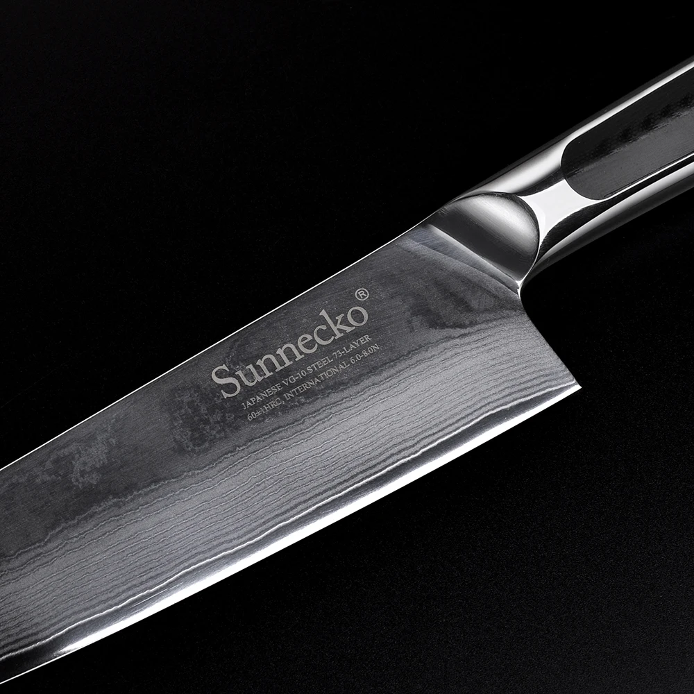 SUNNECKO 6 шт Кухня Набор ножей Slicer утилита Santoku шеф-повар Ножи ножи японский Дамаск VG10 Сталь Sharp G10 ручка