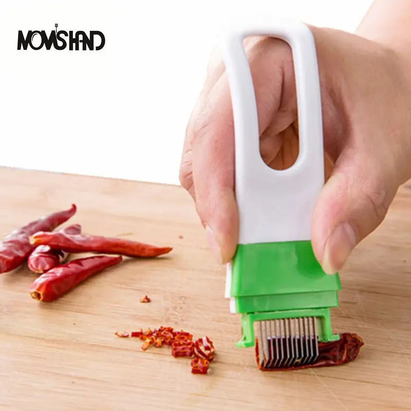 

New Arrived Kitchen Gadget Stainless Steel Vegetable Slicer Scallion Cutter with Plastic Handle