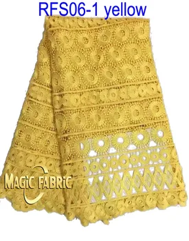 

2018 high quality nigerian lace fabric/ african cord lace, guipure lace fabric for sewing 5yards/lot RFS06
