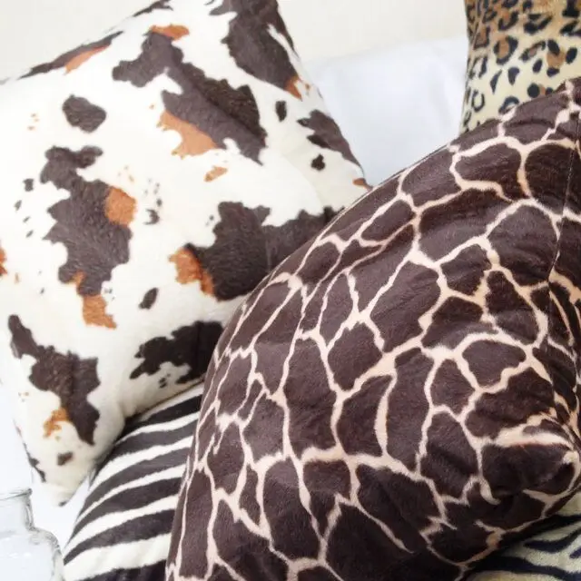 Animal Zebra Deer Tiger Leopard Pattern Plush Throw Pillow Custom Bed Car Cushion Cover Home Decor Pillowcase 30/40x40/45/50/60
