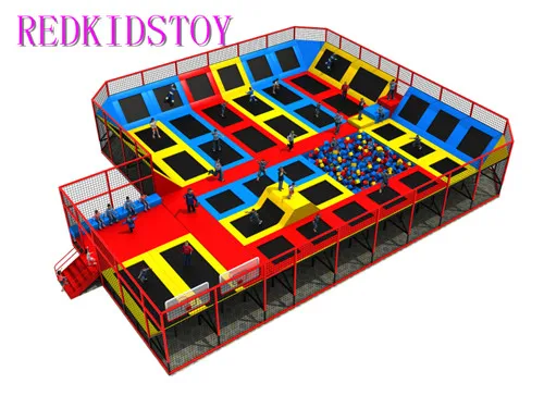 EU Standard Attractive Indoor Trampoline Court Both for Adults and Children HZ16-221A