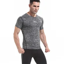 New Arrival Men Sport Elastic Slim Fit Breathable T-shirt Sport Running Fitness Workout Clothes Quick Dry Fitness Clothing