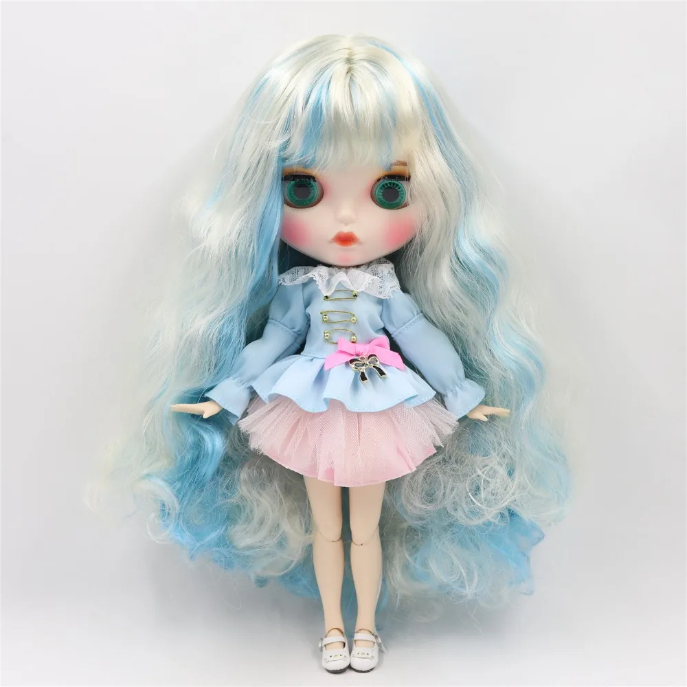 Neo Blythe Doll with Multi-Color Hair, White Skin, Matte Pouty Face & Custom Jointed Body 1