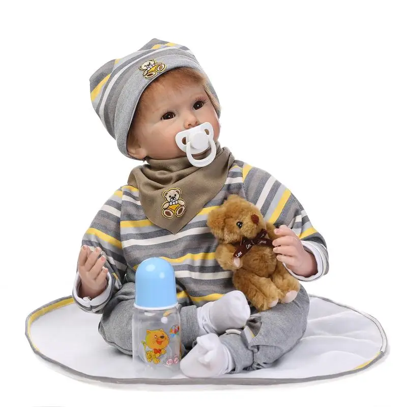 NPKCOLLECTION Realistic 22" Baby Reborns Lifelike Soft Silicone Boy