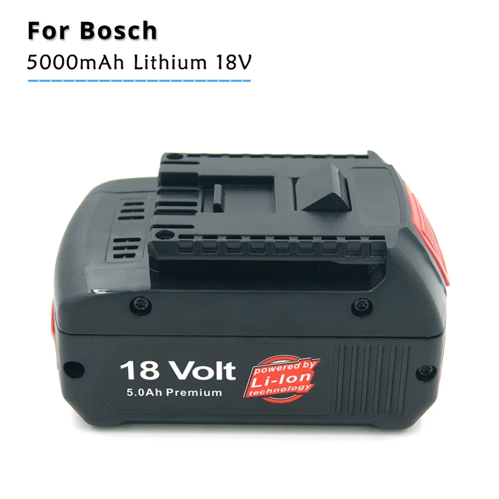 18V Lithium Ion 5000mAh Tools Battery for Bosch BAT609 BAT618 ...