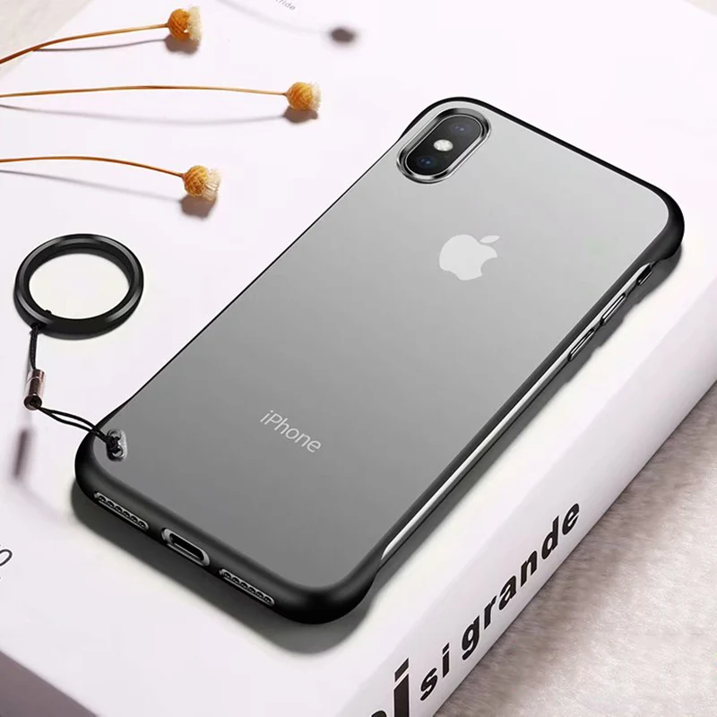 Для iPhone X XS чехол для MAX XR противоударный тонкий PC Coque для iPhone 8 7 Plus 6S 6 Plus чехол прозрачная защита края Funda с ремешком