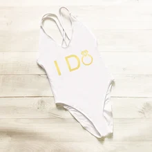 I DO Crew купальник с принтом в виде надписи женский купальник цельный купальный костюм Сексуальная Пляжная одежда Свадебная вечеринка Монокини mayo