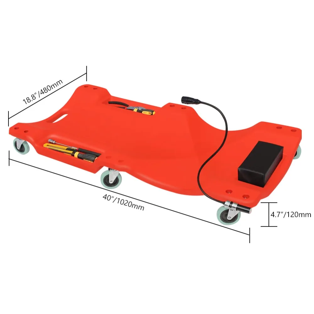 40 дюймов ремонт автомобиля лежа доска с светодиодный светильник скейтборд Спящая доска автомобиль Сервис инструмент обслуживания