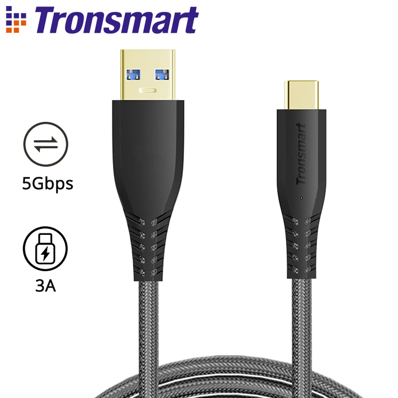 

Tronsmart USB C to USB 3.0 Cable USB Type C Cable Fast Charging 3A Nylon Braided for samsung s9,galaxy s9, Pixel, LG G6