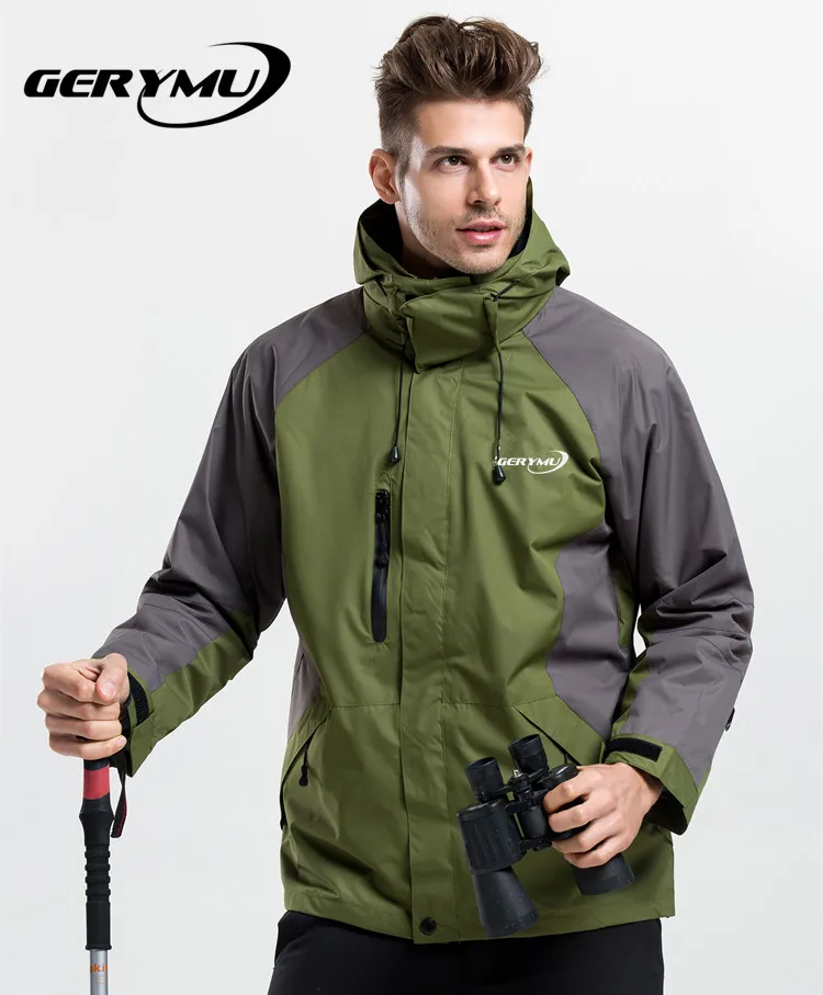 Winter outdoor men's soft shell hiking jacket thick windproof