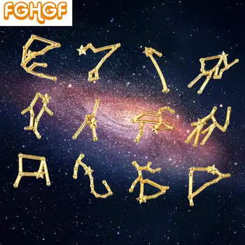 

12pcs/set Horoscope Stuff UV Resin Craft Metal Constellation Accessories for DIY Jewelry Making Starry Sky