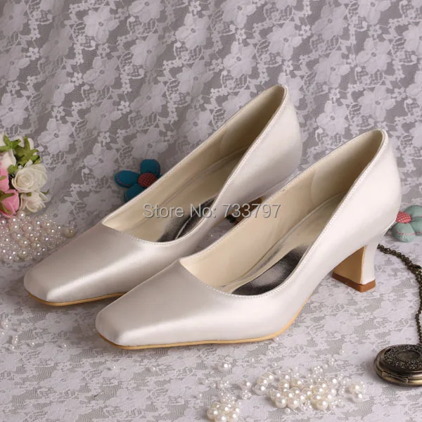 ivory mid heel shoes
