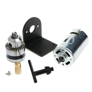 

DC 12-36V Lathe Press Motor W/ Miniature Hand Drill Bits Mount Chuck Key Kit