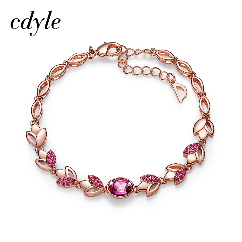 Cdyle Rose Gold Bracelets Embellished with crystals Bracelets for Women