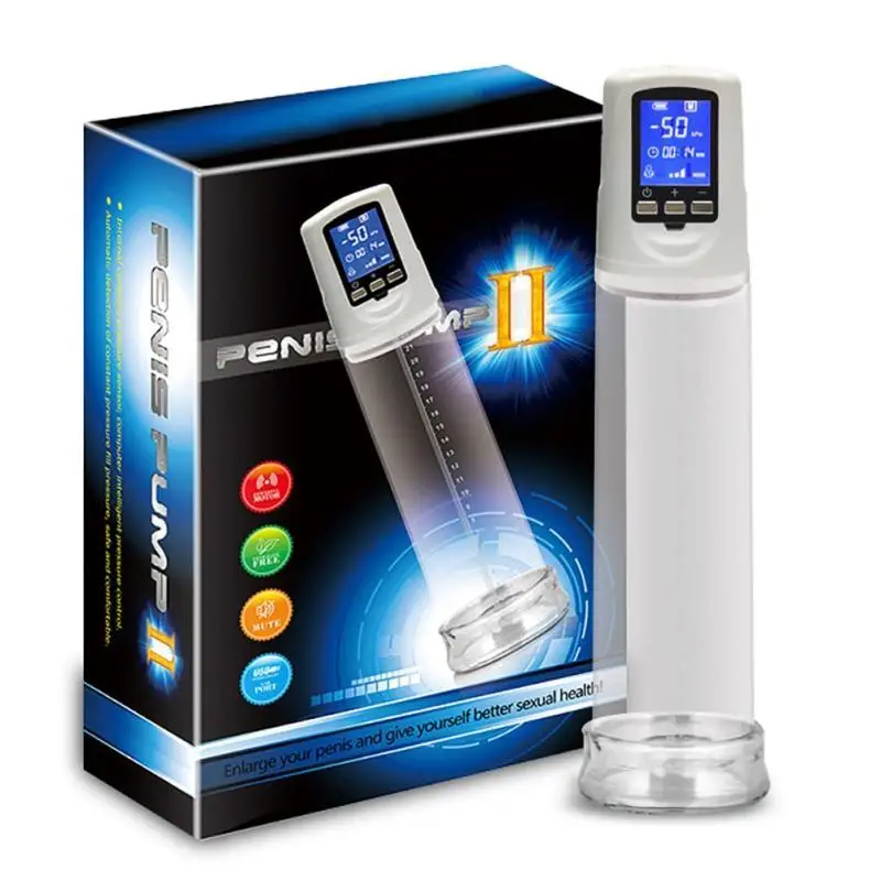 Penis pump men's rechargeable LCD display penis vacuum enlargement enhancer extender massage | Красота и здоровье