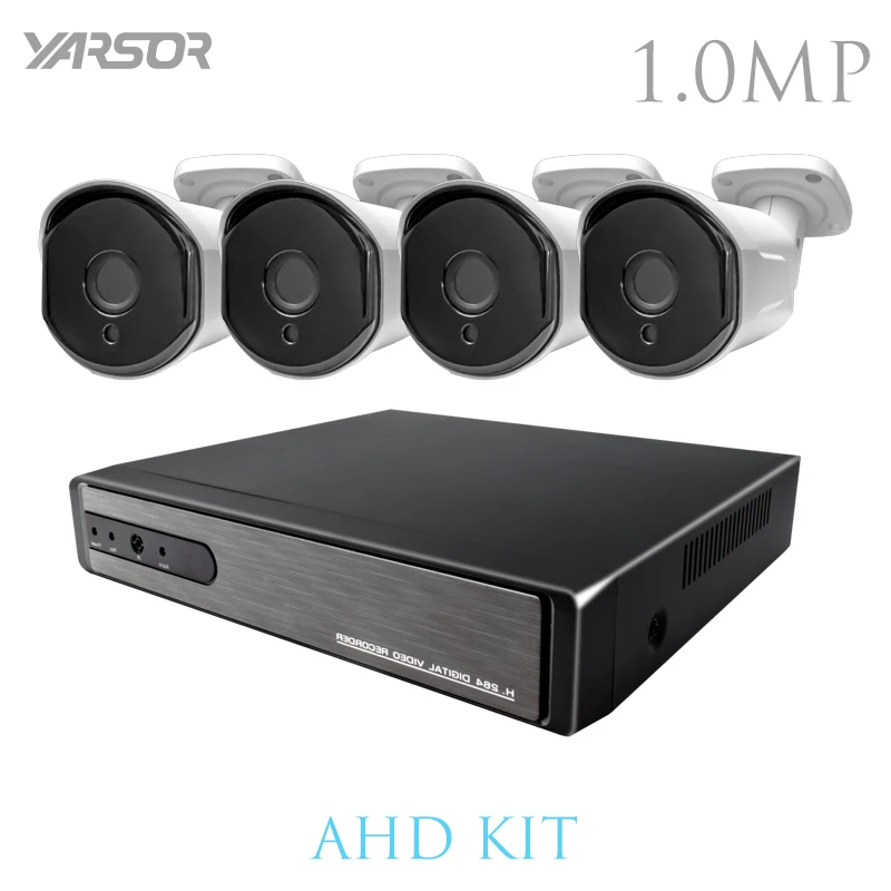

AKT1004LE 4CH Security Camera Surveillance Kit DVR Kits CCTV System 720P 5 IN 1 HDMI AHD CCTV DVR 4PCS 1.0 MP IR Outdoor