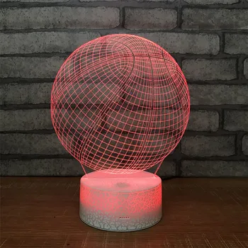 

Hot sale 3D Ball Night Light Exotic Creative Volleyball Soccer Table Lamp LED Energy Saving Lamp Gifts Present baby kids toy