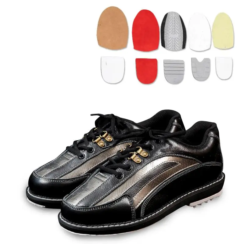 Профессиональная обувь для боулинга унисекс, правая и левая, противоскользящая подошва, кроссовки из натуральной кожи, дышащая Яркая обувь
