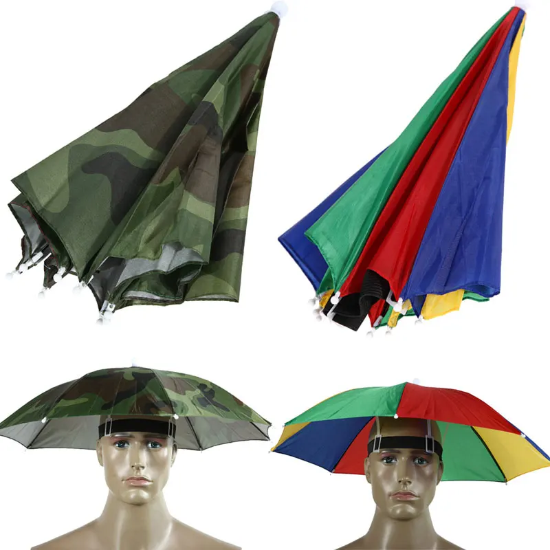 Image 2016 Hot Selling 55cm Umbrella Hat Sun Shade Camping Fishing Hiking Festivals Outdoor Brolly