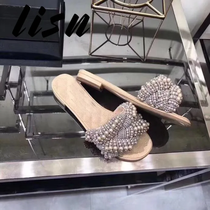 LISN New Quality Pearl Slip On Women Flats Sandals Secy Open Toe Beach Sandals Slippers Shoes Women
LISN New Quality Pearl Slip On Women Flats Sandals Secy Open Toe Beach Sandals Slippers Shoes Women