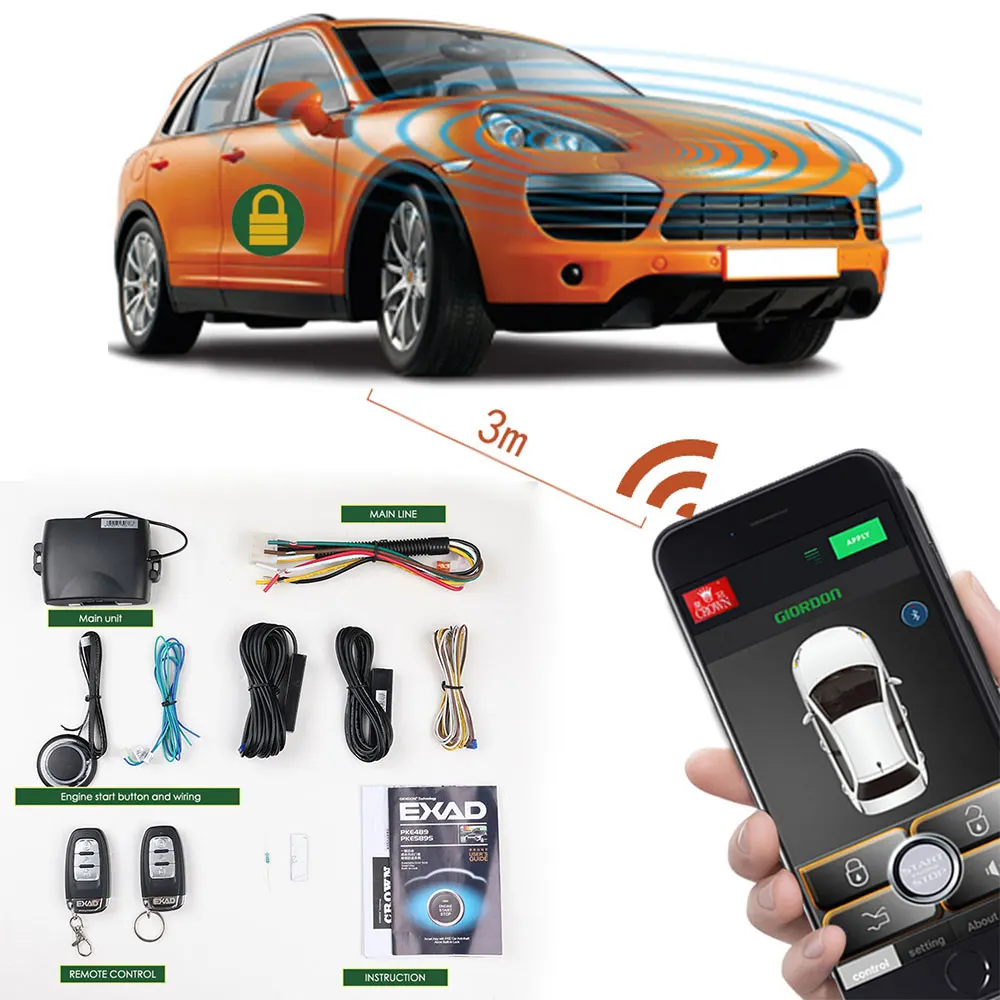 السيارات البداية Remote Keyless دخول نظام إنذار سيارة الروبوت محرك السيارة قفل مركزي الذكي Starline PKE توقف بداية