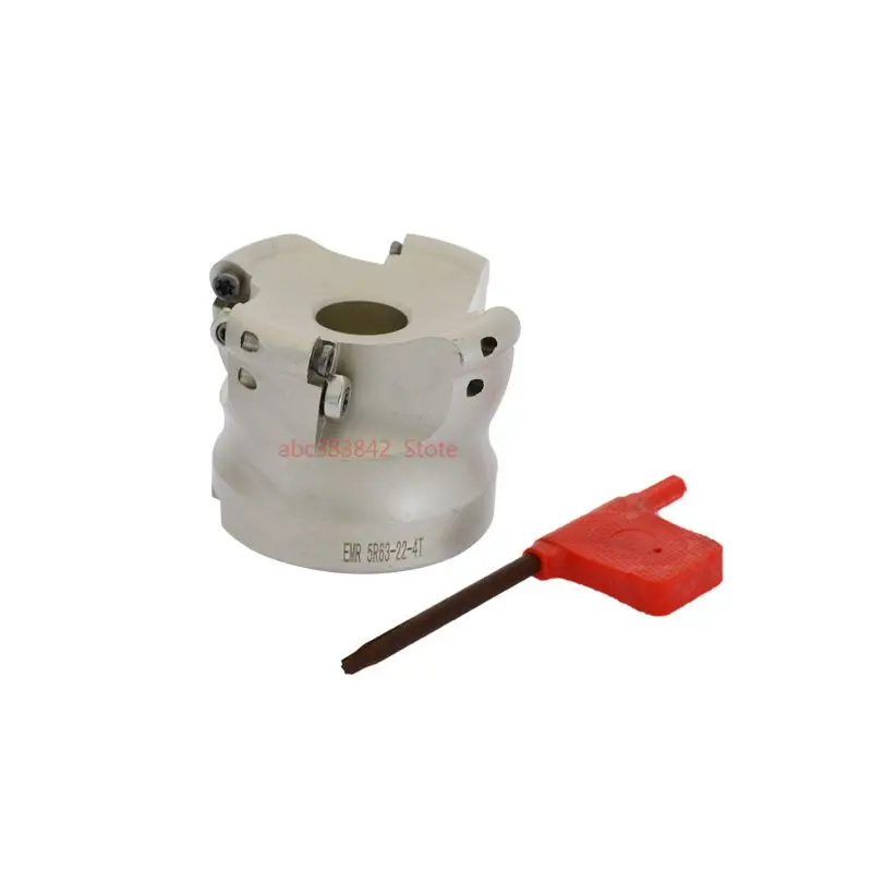 

1pc 4 flute EMR 5R 63-22-4T face mill milling with T15 Wrench for round inserts type R5 RPMW1003