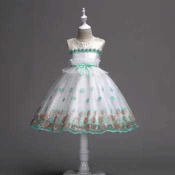 

Flower Girl Dresses for Wedding Princess Party Gowns Short Front Long Back Kids Pageant Dress for Birthday Toddler Girl Dresses