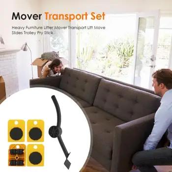 

Heavy Furniture Lifter Mover Transport Lift Tool Set Heavy Stuffs Move Slides Trolley Pry Stick Household Hand Tools Set
