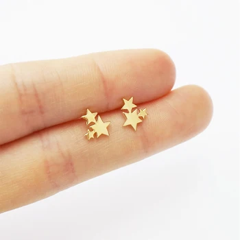 

Women Golden Stainless Steel Cute Stud Earrings Carnations for Girls Animal Heart Leaves Cat Earrings Minimalist Jewelry