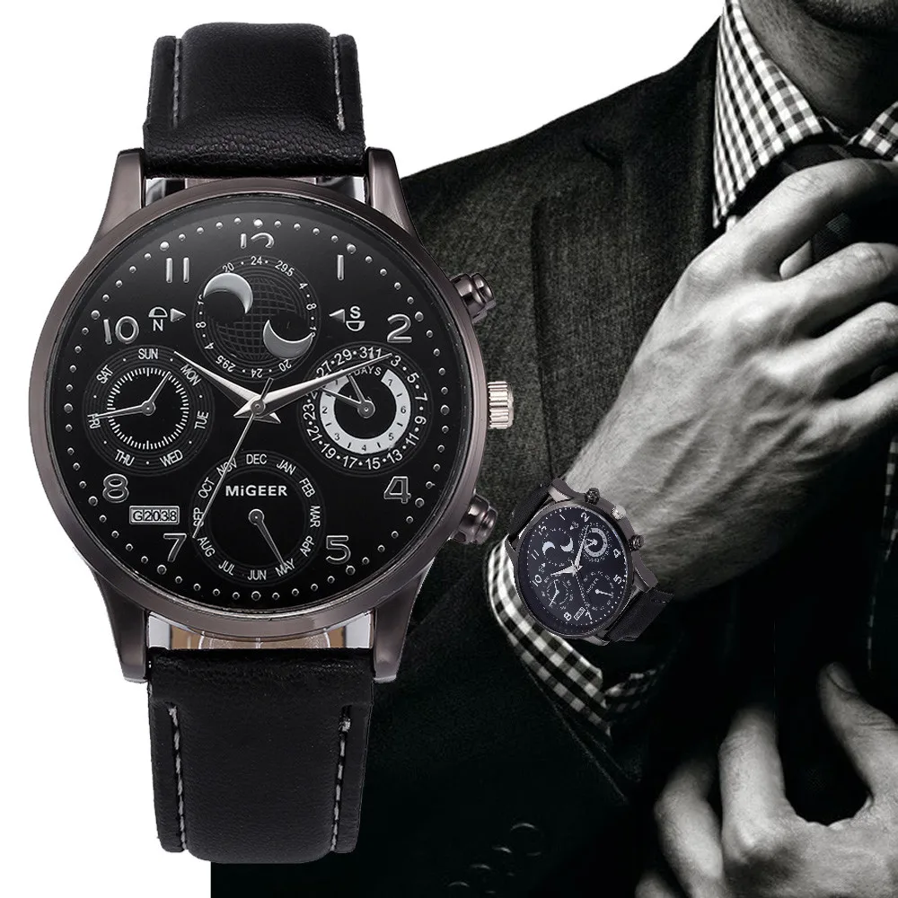 

Retro Design Leather Band Analog Alloy Quartz Wrist Watch wall dress clock mechanism quartz wall clock modern design large