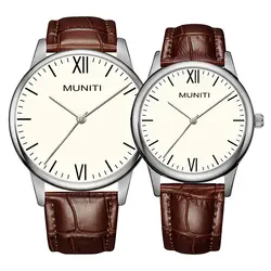 Пара часов Простые Модные мужские кварцевые часы водонепроницаемые женские наручные часы с ремешком Бесплатная доставка Распродажа