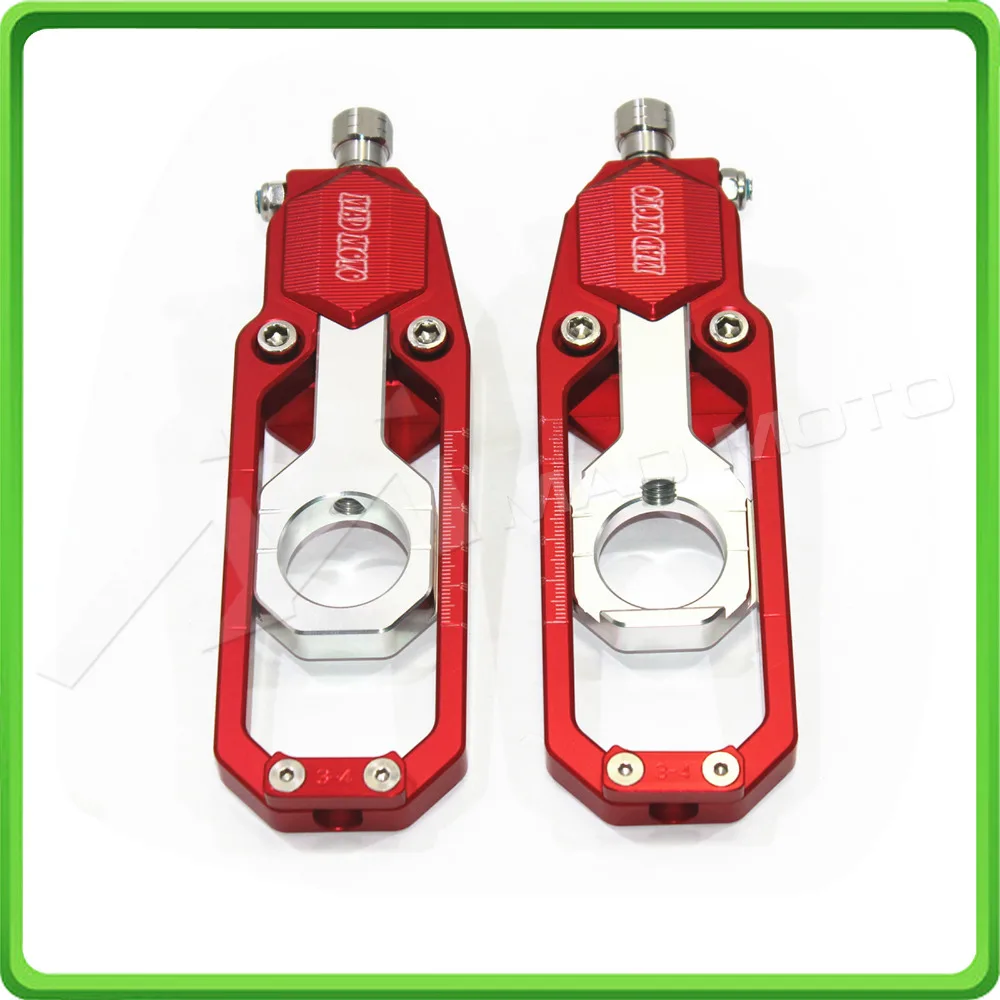Motorcycle Chain Tensioner Adjuster fit for SUZUKI GSXR600 GSXR750 GSX-R GSXR 600  750 2006 2007 2008 2009 2010 Red & Silver (1)