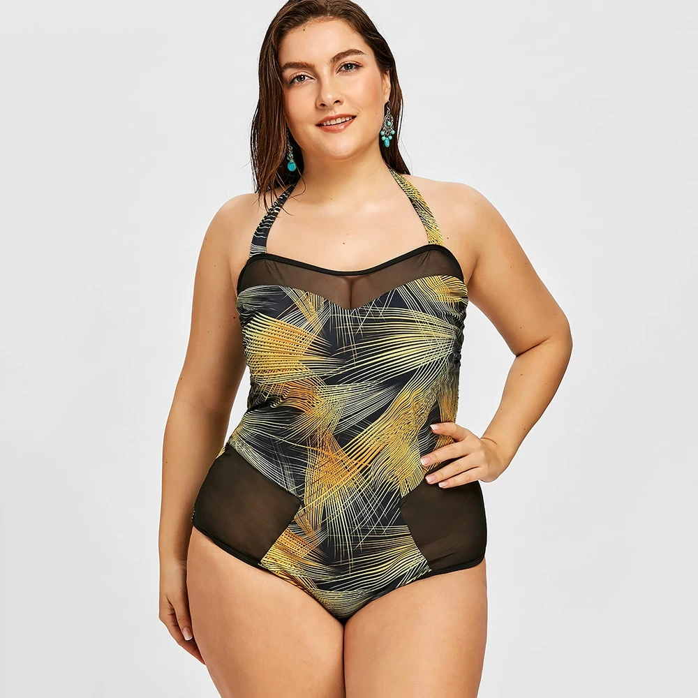 Sexy Swimsuit Women Elastic Bathing Suits Beachwear Beach Dress Wear Swimdress Plus Size Halter