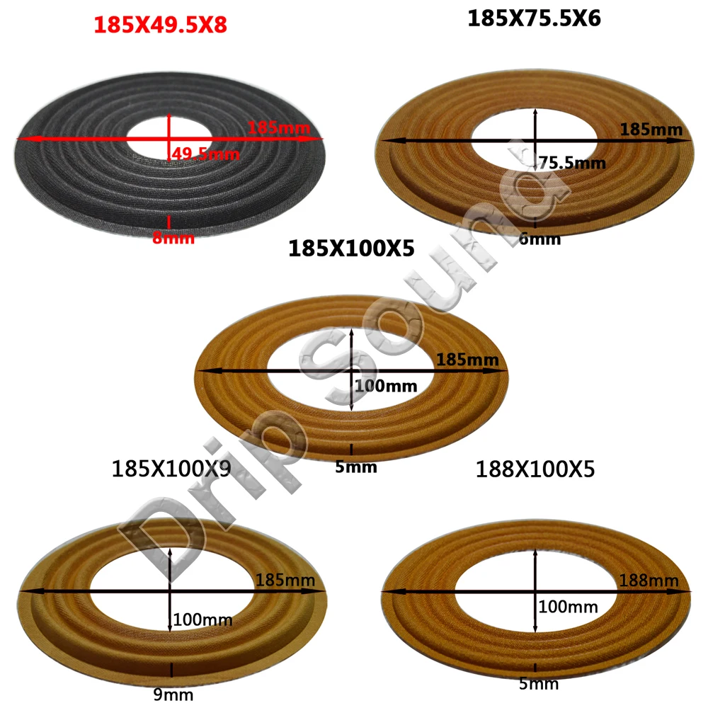 2шт 185x49.5/185x75.5/185x10 0/188x100 мм динамик с эластичной волной низкочастотный басами для
