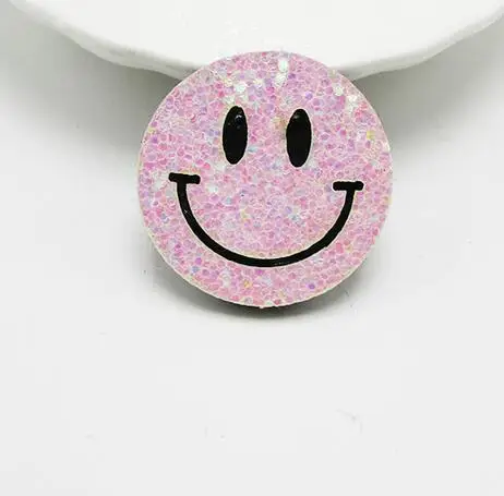 3cm smiley appliques padded accessory felt glitter patch wholesale multi colors face lot hair