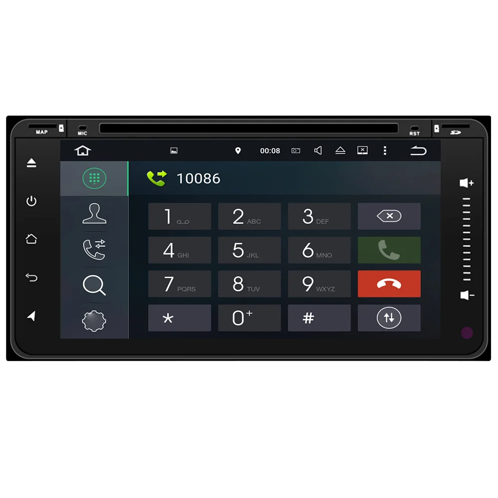 Best Eunavi 2 Din Android 8.1 Car DVD Player Radio Stereo GPS Navigation For Toyota Hilux Vios Old Camry Rav4 Prado 2003-2008 wifi bt 5