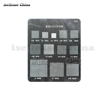 

12in1 Multi-function IC Chip BGA Stencil Direct Heating Reballing Tin Ball Soldering Net for Apple iphone Samsung Mobile phone