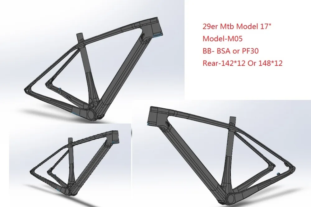 Cheap 2019 M05 Newest carbon mtb Frame 29er 27.5er 15 17 19 BSA BB30 Tapered Mountain Bike Frame 2 Year 2