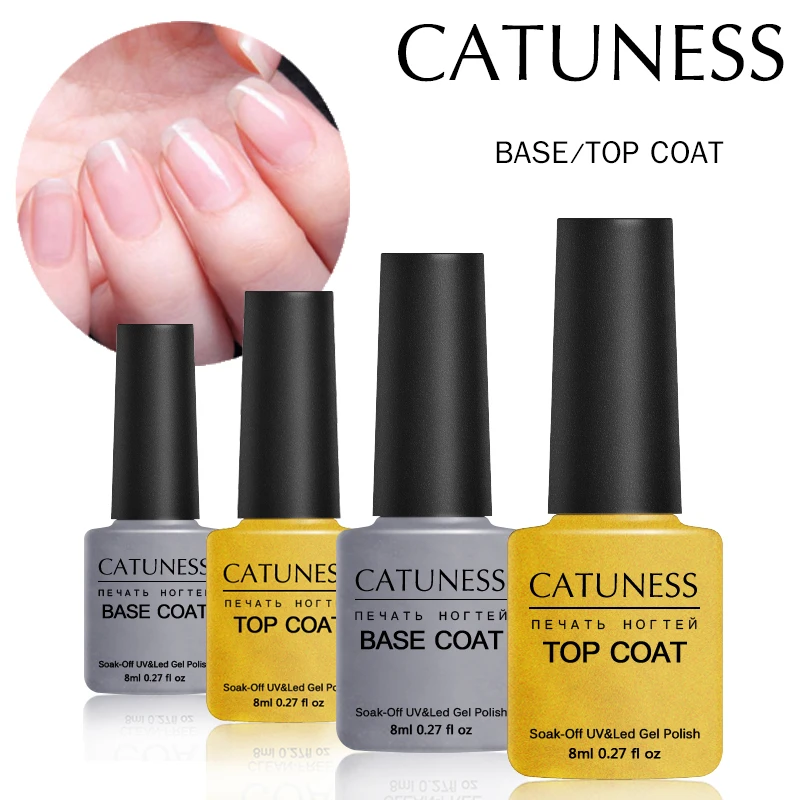 

CATUNESS Enamel Base Coat Top Nail Polish Transparent Gel Varnish Flicker Colorless Gel Polish Nail Beauty UV Gel Lacquer Top