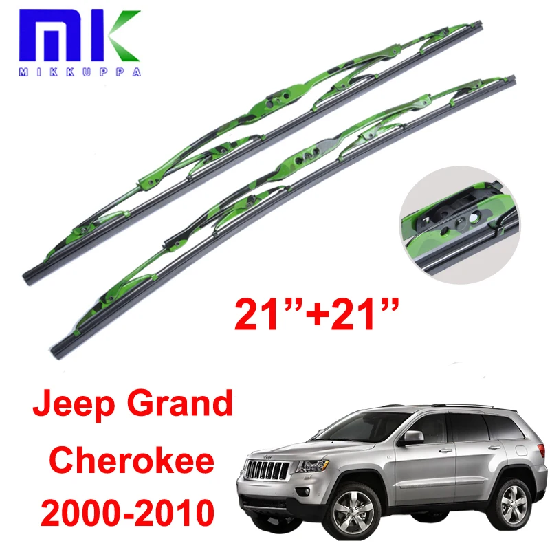 Wiper Blades 21"+21" For Jeep Grand Cherokee 2000 2010 Metal Frame