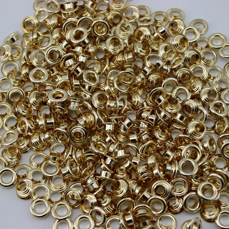 300set 6mm Widebrimmed Eyelet Rose Gold Metal Copper Eyelets Buttons