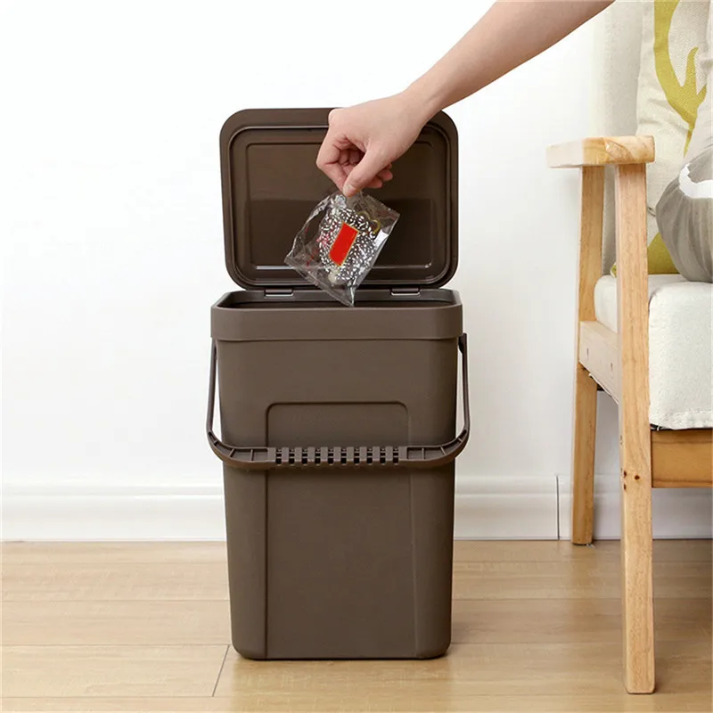 Прессованный пластиковый мусорный бак мусорное ведро для домашнего мусора мусорное ведро Бытовая уборка высокое качество