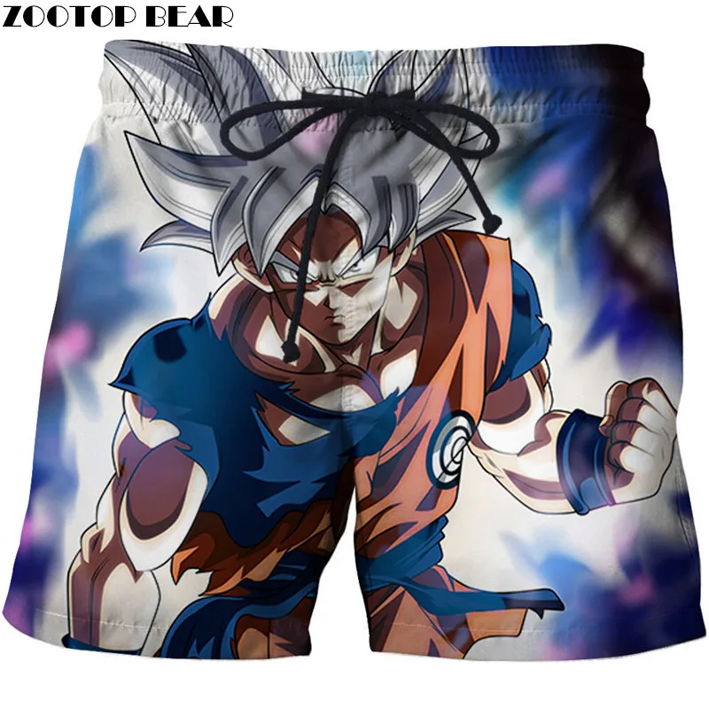 AFSTK1300 Для мужчин шорты Фитнес дышащая DragonBall Забавный Лето Повседневное пляж эластичные быстросохнущая мужские пляжные шорты 3D принт аниме zootop bear - Цвет: AFSTK1300