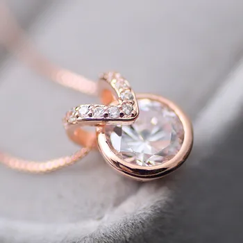 

Women's dazzling jewelry wholesale rose gold pendant foreign trade hot micro-zigzag gold pendant