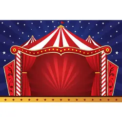 Винил цирк день рождения печатная декорация красный палатка голубое небо звезды реквизит Дети этап Photo Booth задний план